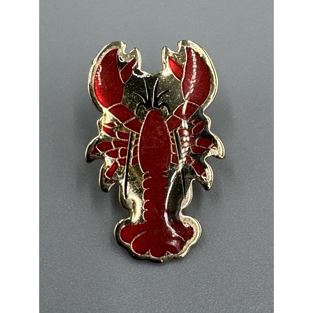 Vintage Lobster Red Shaped Lapel‎ Pin